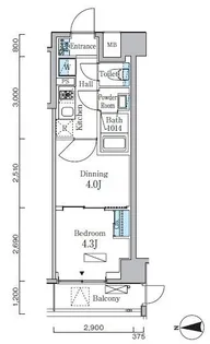 プライマル門前仲町【1階】の間取り