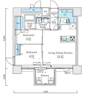 リビオメゾン新大橋【5階】の間取り
