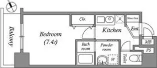クオリタス水天宮前【9階】の間取り