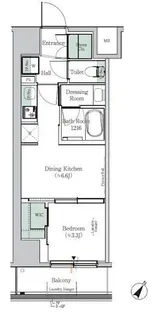 ONE ROOF RESIDENCE KIBA EAST【4階】の間取り