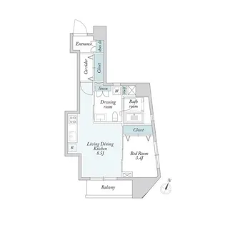 グランカーサ門前仲町【11階】の間取り