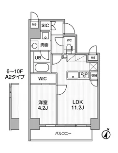 シーズンフラッツ門前仲町【4階】の間取り