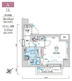 リヴシティ亀戸【4階】の間取り