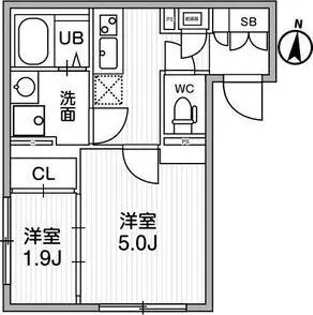 ラヴィエール清澄リバーテラス【2階】の間取り
