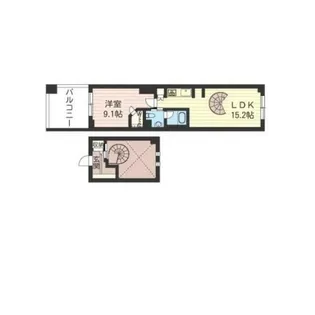 レジデンスシャルマン月島【7階】の間取り