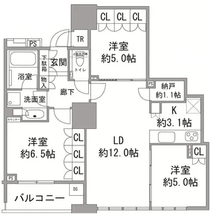 DEUX TOURS WEST【42階】の間取り