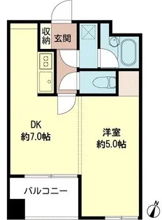 フュージョンハイツ浜町【5階】の間取り