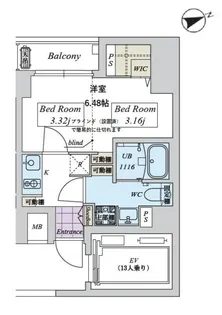 CREAL日本橋浜町【7階】の間取り