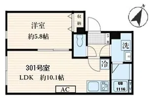 aLATO菊川【3階】の間取り