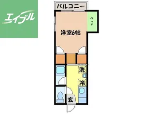 りんご館【101号室】の間取り