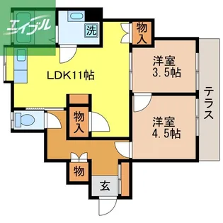 山添アパート【1F号室】の間取り