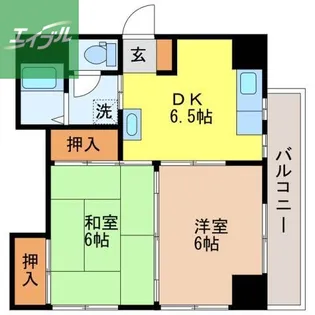 西浜町第2ビル【4-D号室】の間取り
