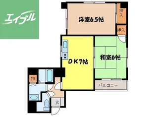 ブランディール鮫島【4階】の間取り