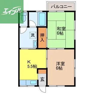 永川アパート 2号館【204号室】の間取り