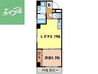 サザンパレスⅡ【6階】の間取り