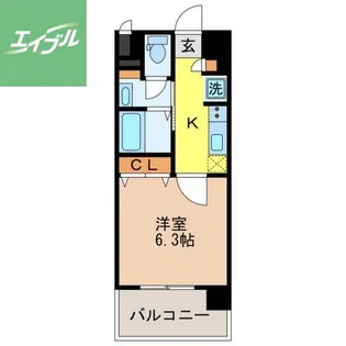 Residence中川【202号室】の間取り