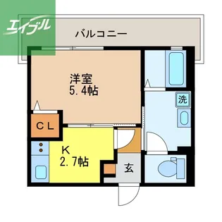 L・FLORE CENTER STAGE【302号室】の間取り