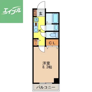 1Kの間取り画像