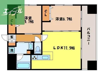 ABITI浜町【4階】の間取り