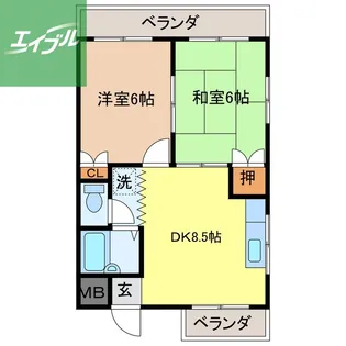コーポルーシアール【303号室】の間取り