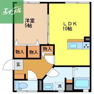レスポワール A棟【103号室】の間取り