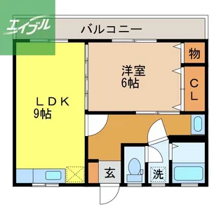 白木荘【202号室】の間取り