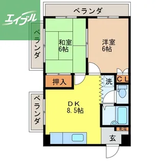 コーポルーシアール【301号室】の間取り