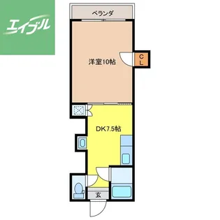 ヴィクトリアピーク椎の木【302号室】の間取り