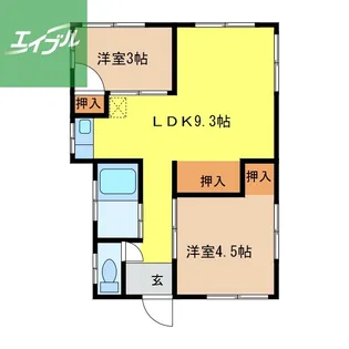 上小島アパート【2F号室】の間取り