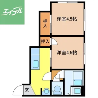 魚の町七福ビル【5階】の間取り
