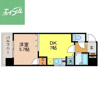 クオーレ鍛冶屋町【3階】の間取り