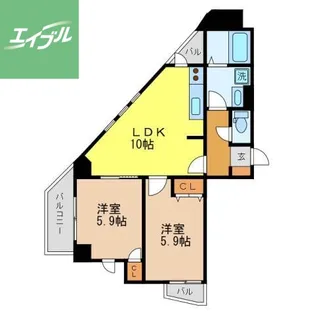 L・FLORE CENTER STAGE【803号室】の間取り