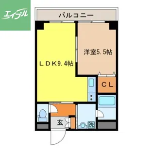 プラスパー築町【6階】の間取り