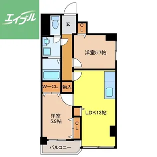 ファルバンワキサカ【502号室】の間取り
