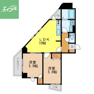 L・FLORE CENTER STAGE【703号室】の間取り