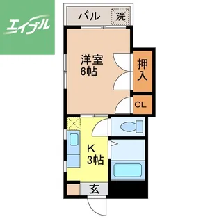 キャッスル東山手【201号室】の間取り