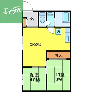草野アパートⅡ【2号室】の間取り