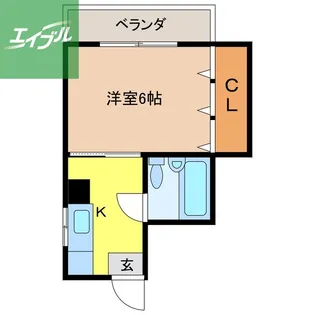 ベルメゾン(梅香崎)【2階】の間取り