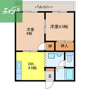 上戸町グランソレイユ【3階】の間取り