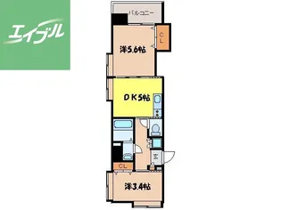 2DKの間取り画像