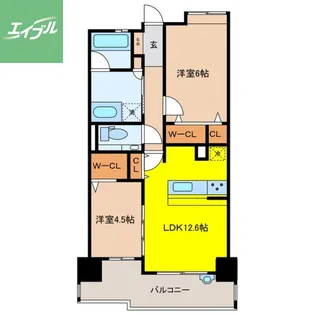 アクタス籠町グランミライ【1102号室】の間取り