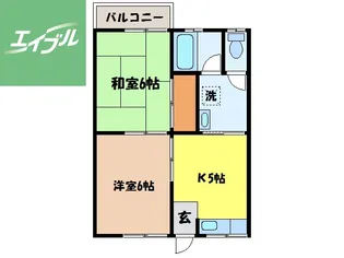 永川アパート 2号館【202号室】の間取り