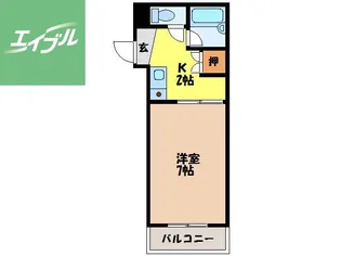 クレインコート東園【401号室】の間取り