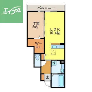 クレイン深堀【205号室】の間取り
