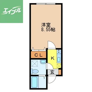 アミティ館内二番館【102号室】の間取り