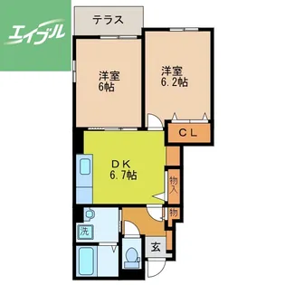 アメニティー鹿尾Ⅱ【1階】の間取り