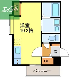 アミティ中通り【201号室】の間取り