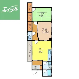 中山ビル(新戸町)【202号室】の間取り