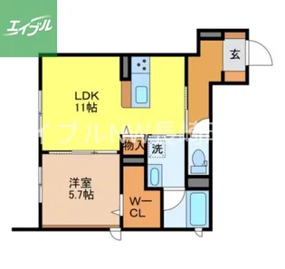 長崎県西彼杵郡時津町元村郷【マンション】の間取り