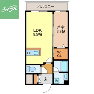 デ・クメール滑石【4階】の間取り